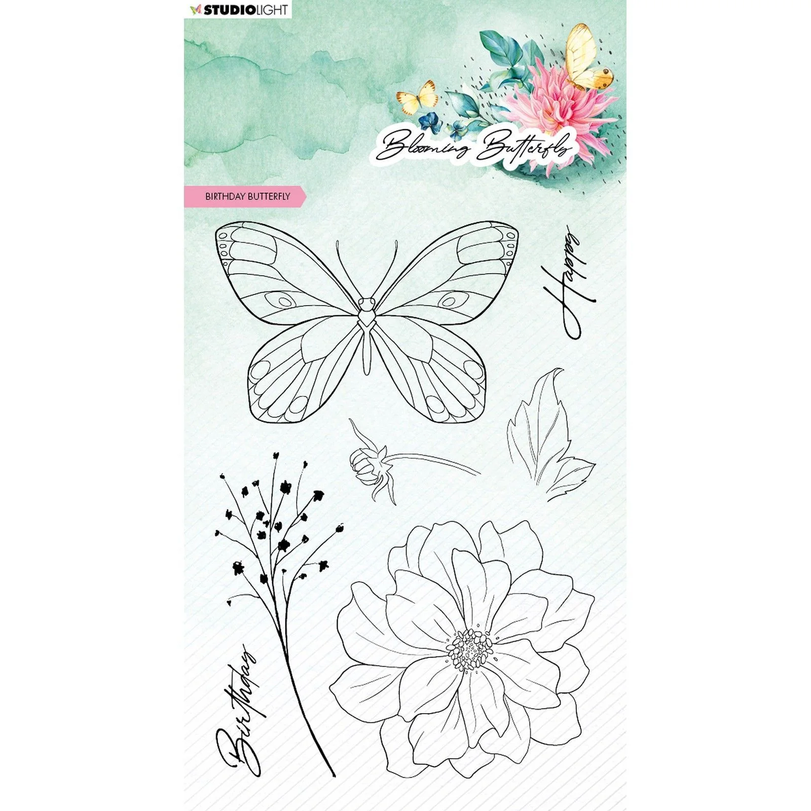 Clearstamp Set Birthday Butterfly