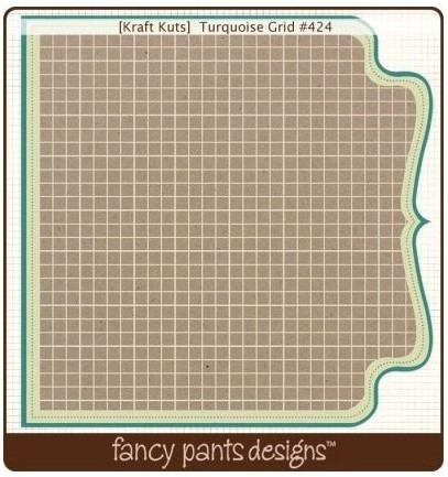 Scrapbooking-Papier Turquoise Grid