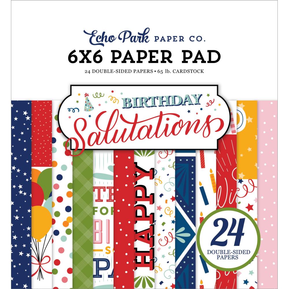 Scrapbooking-Papier Block Birthday Salutations 6''