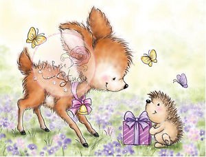 Clear Stamp  Bluebell with Hedgehog