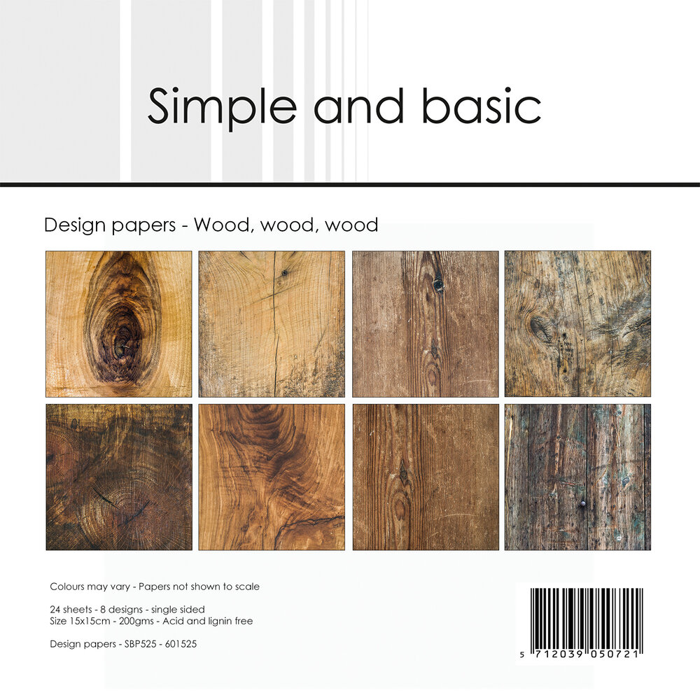 Scrapbookingpapier 'Wood,Wood,Wood' 6'' Block 