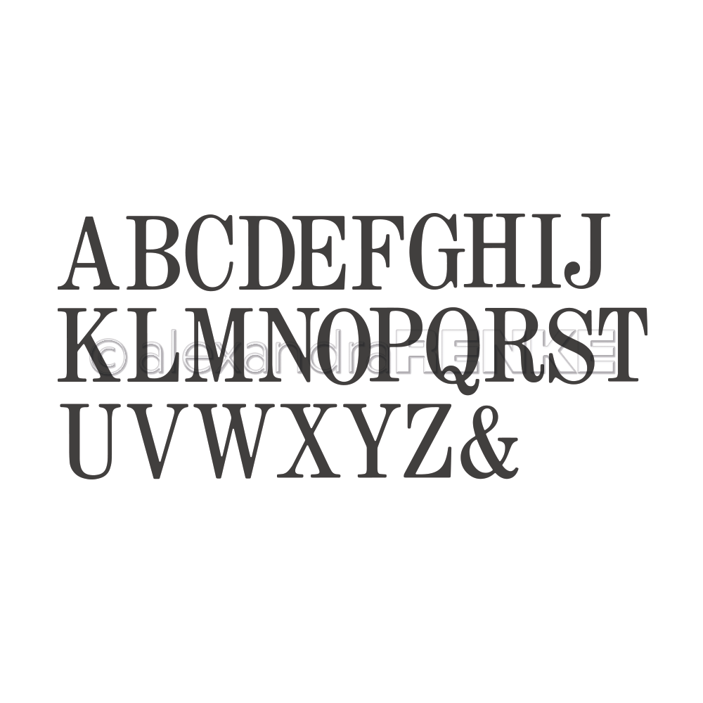 Stanzschablone 'Serifen Alphabet'