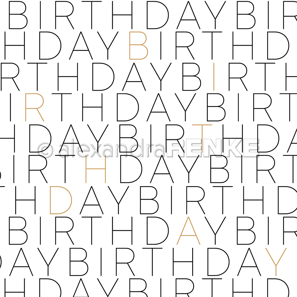 Design-Papier 'Birthday Typo gross'   