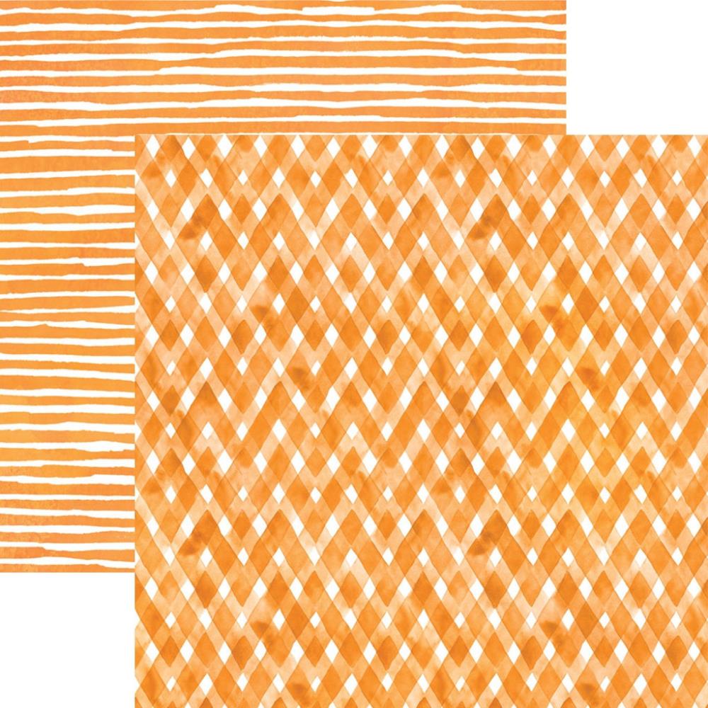 Scrapbooking-Papier 'Watercolor Plaid/Stripes Orange'