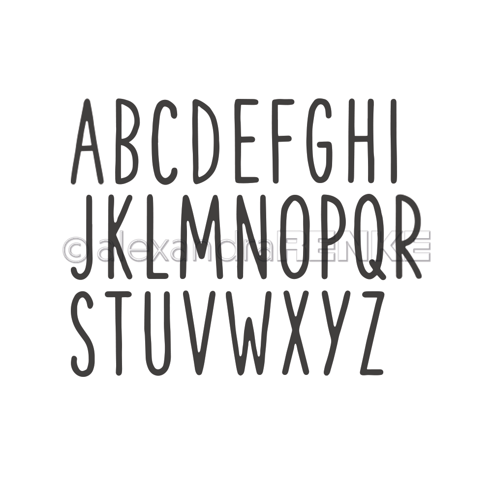 Stanzschablone Sans Serif Alphabet 
