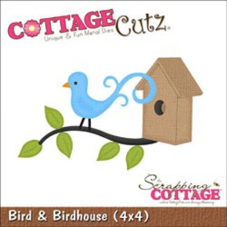 Stanzschablone Bird & Birdhouse 4 x 4"