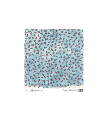 Mini Scrapbooking-Papier Blue Rainbow Flowers 6 x 6"