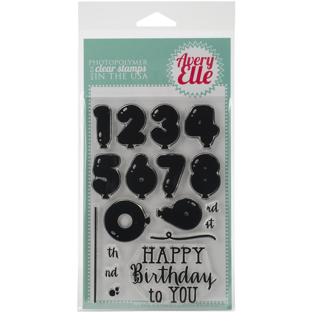 Clear Stamp Numbered Balloons