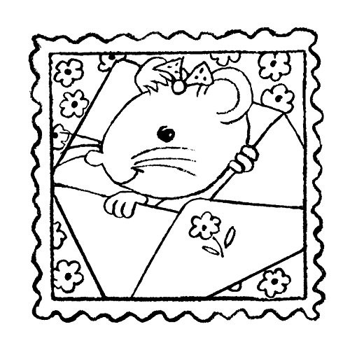 Briefmarke mit Maus im Umschlag