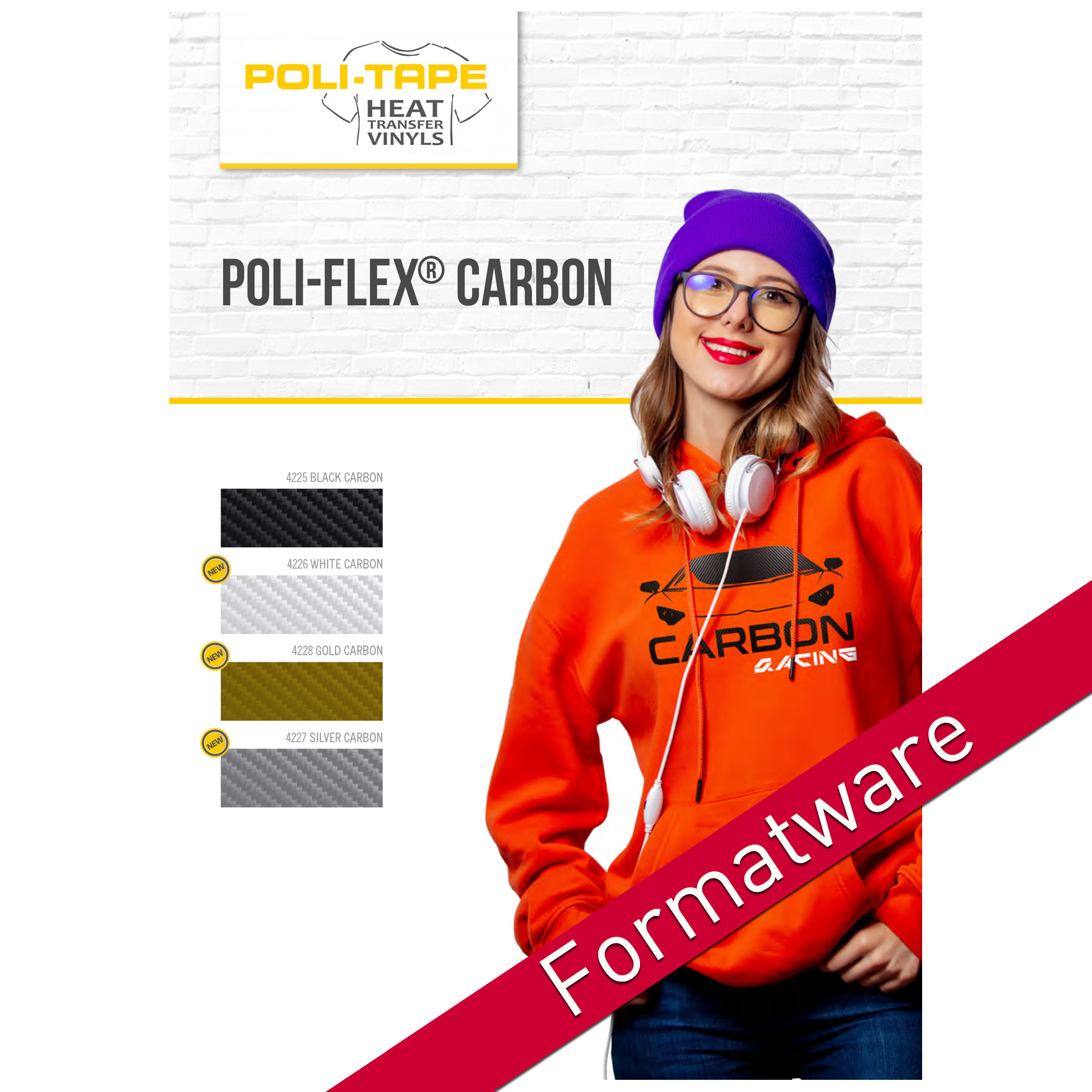 Flexfolie Poli-Flex Carbon A4 Schwarz