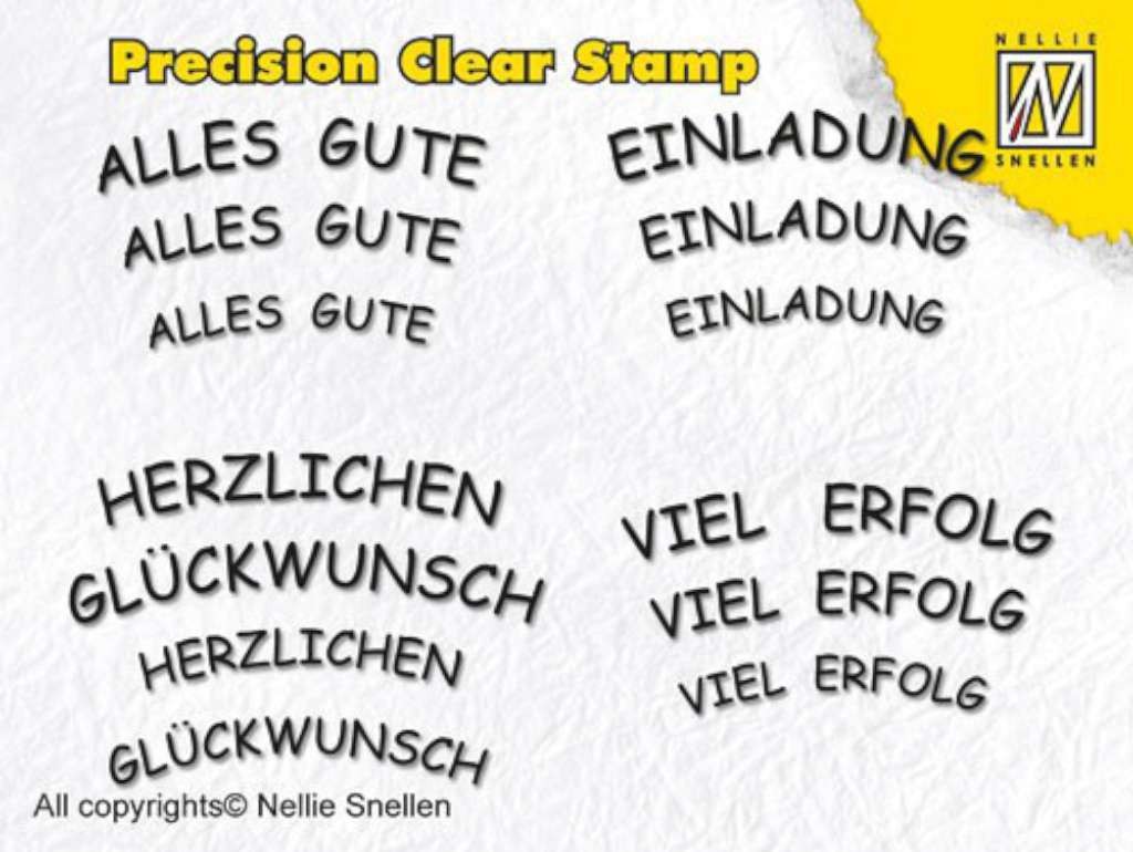 Clear Stamp Precision Deutsche Texte 2
