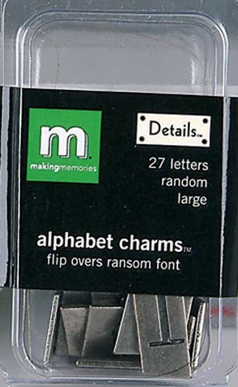 Charms Alphabet random large pewter / blei