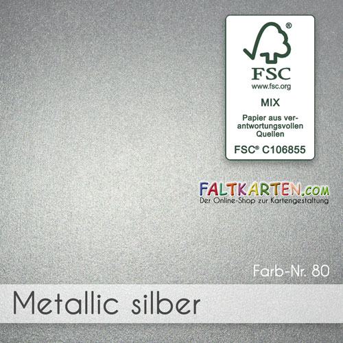 Cardstock 12"x12" 250g/m² (30,5 x 30,5cm) in metallic silber