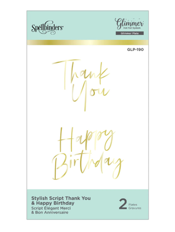 Hot Foil Prägeschablone 'Thank you und Happy Birthday'