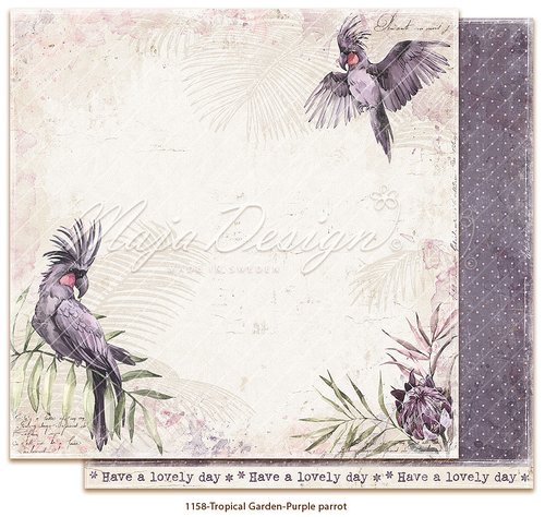 Scrapbooking-Papier Tropical Garden - Purple Parrot 12''