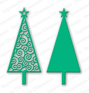 Stanzschablone Weihnachts-Tannenbäume