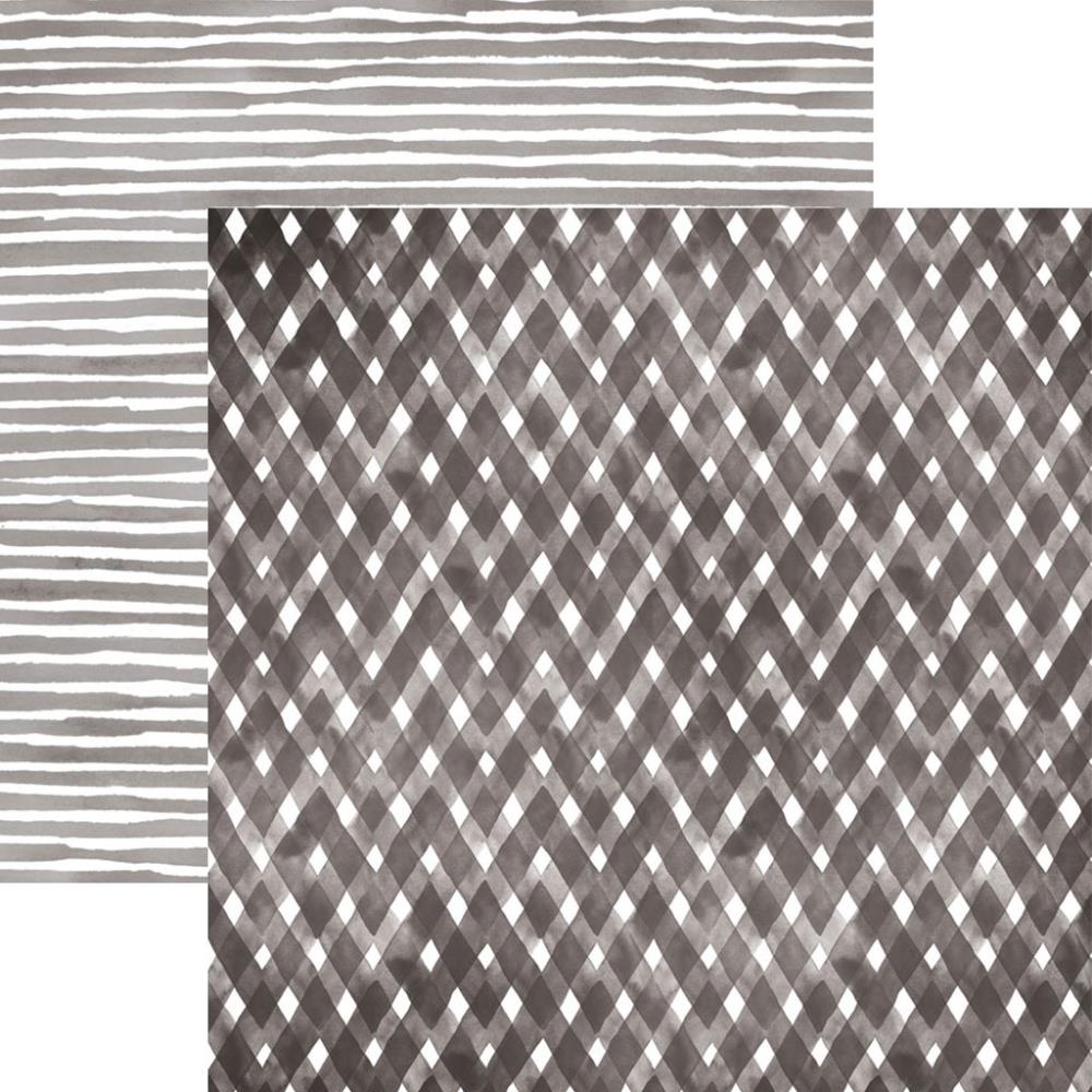 Scrapbooking-Papier 'Watercolor Plaid/Stripes Black'