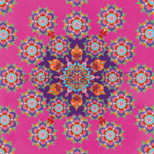Design-Papier Grosses Mandala auf Pink