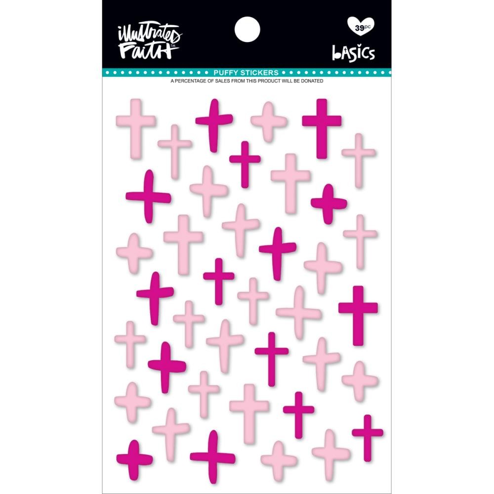 3D-Stickers Kreuz pink