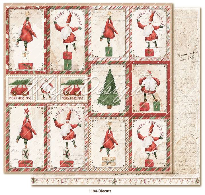 Scrapbooking-Papier Happy Christmas - Die Cuts 12''