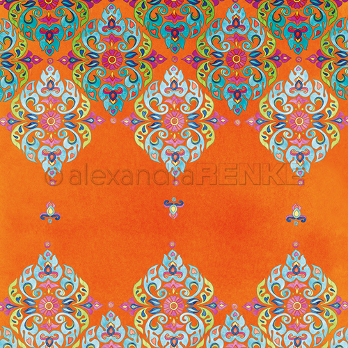 Design-Papier Mandalareihe auf Orange