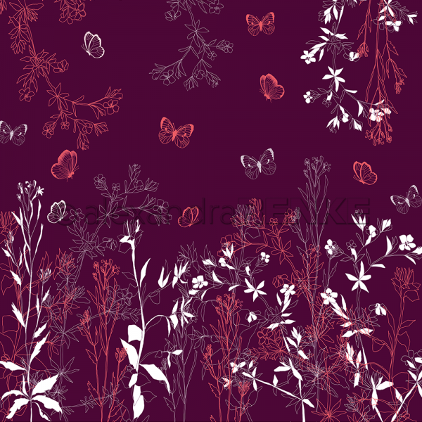 Design-Papier ''Herbstpflanzen Bordeaux'