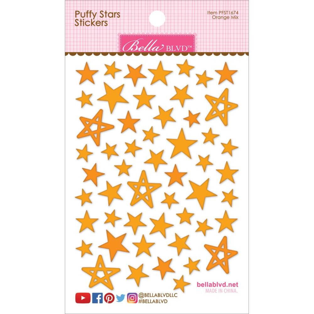 3D-Stickers Puffy Stars (orange Sterne)