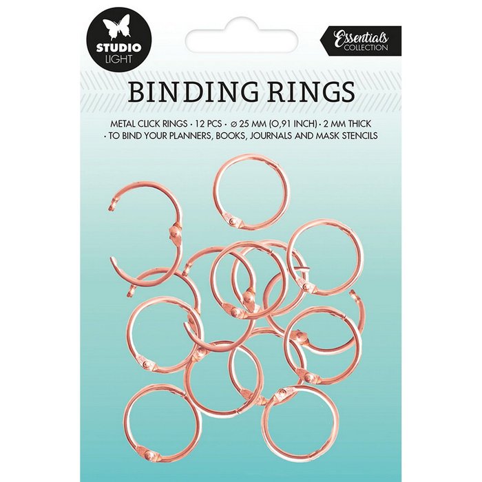 Essentials Binding Click Rings - Heftringe 25 mm rose