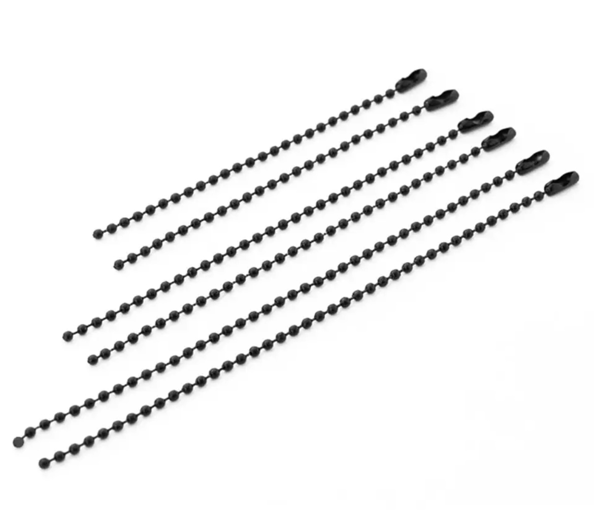 Kugelkette mit Verschluss black / schwarz (10Stk.)  