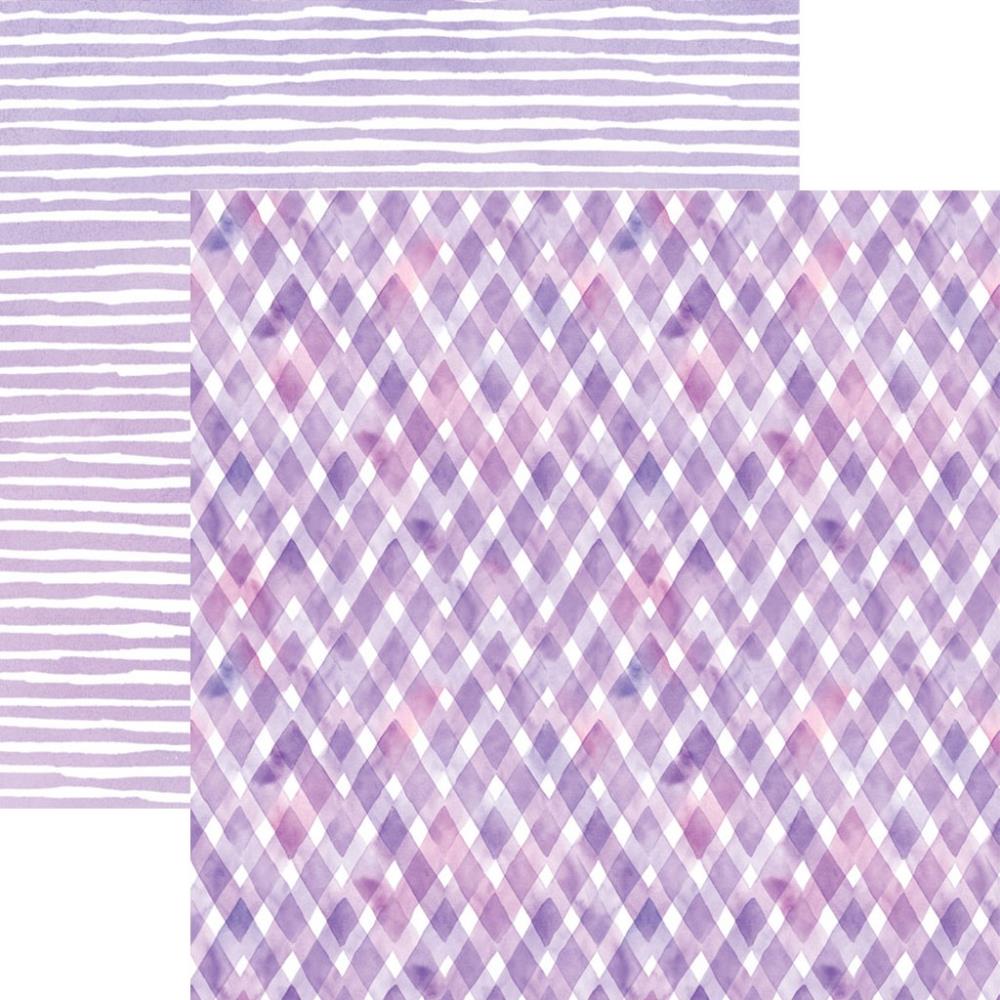 Scrapbooking-Papier 'Watercolor Plaid/Stripes Purple'