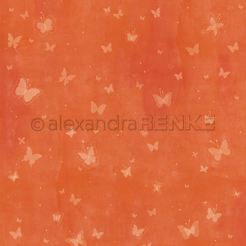 Scrapbooking-Papier 'Artist Schmetterlinge leuchtend Orange'