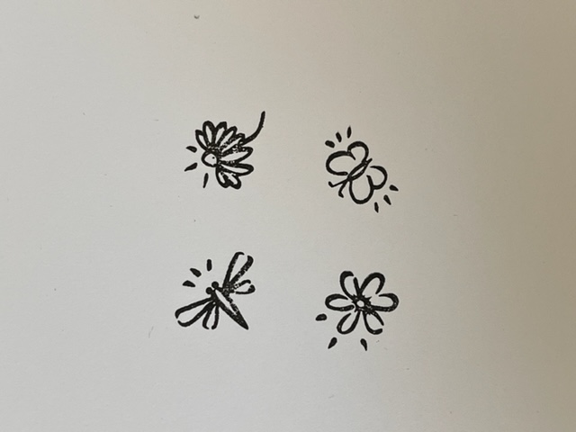4er-Würfel Schmetterlinge und Blumen