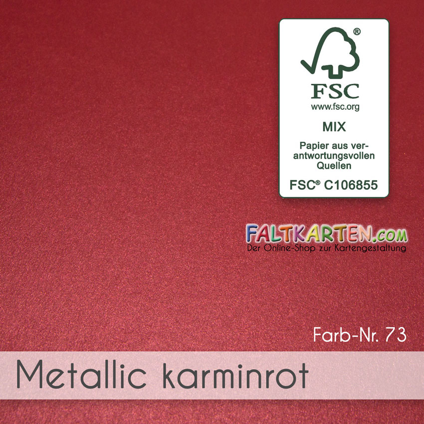 Cardstock 12"x12" 300g/m² (30,5 x 30,5cm) in metallic karminrot