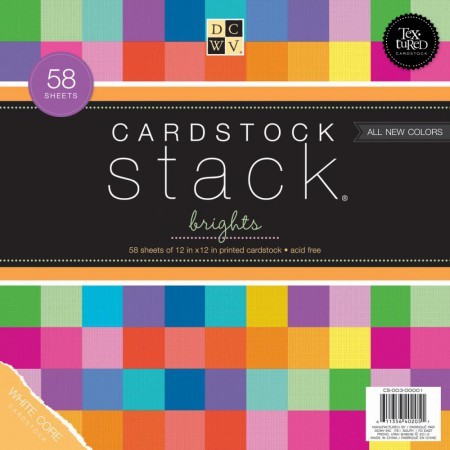 Scrapbooking-Block Cardstock Stack Brights 12"