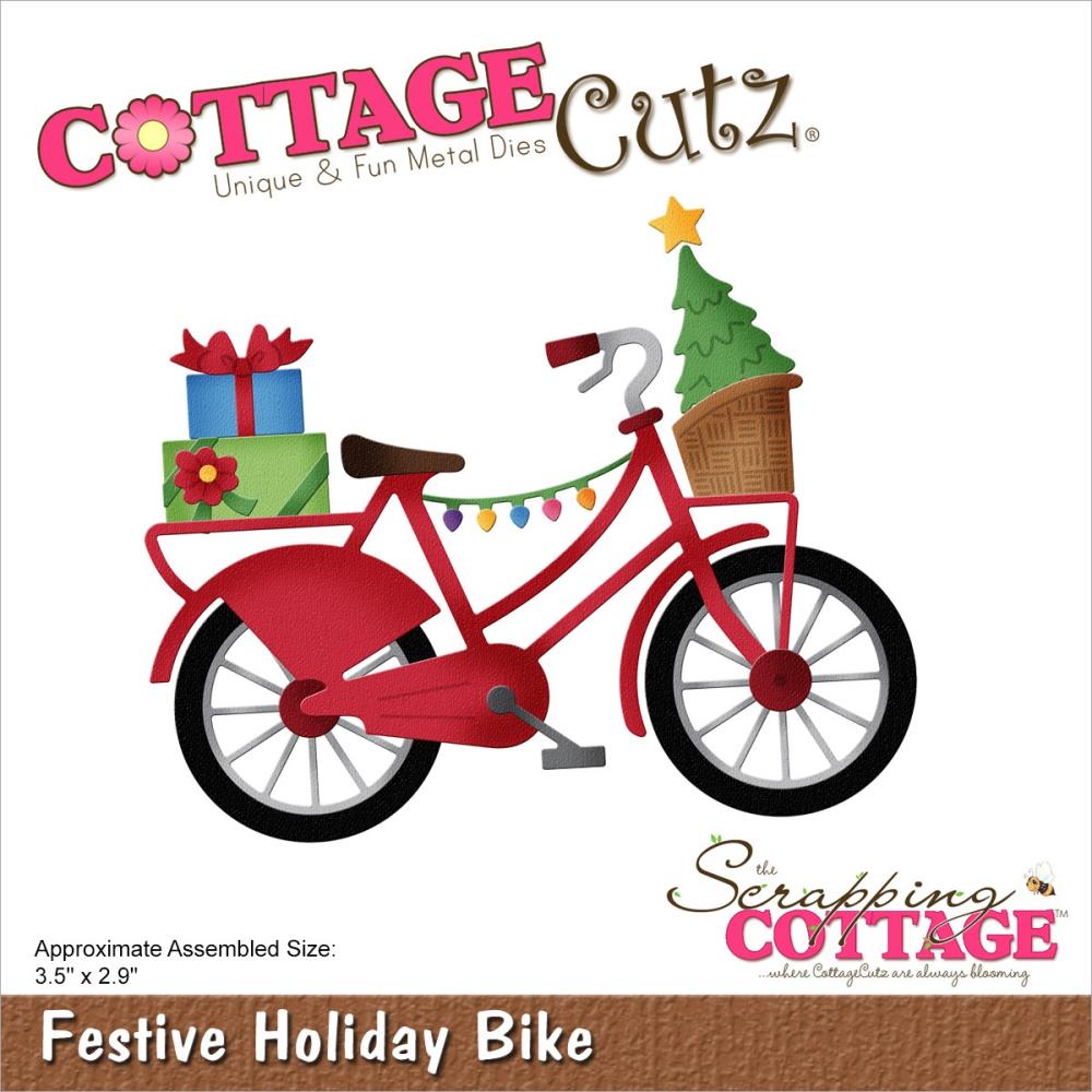 Stanzschablone Festive Holiday Bike