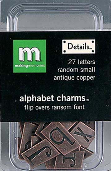 Charms Alphabet random small antique copper