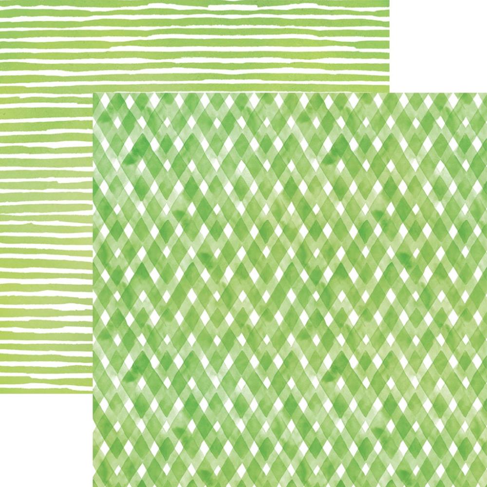 Scrapbooking-Papier 'Watercolor Plaid/Stripes Green'