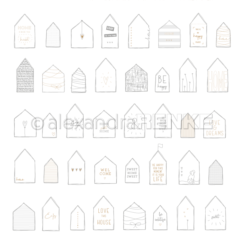 Designpapier 'Häuser Home...'