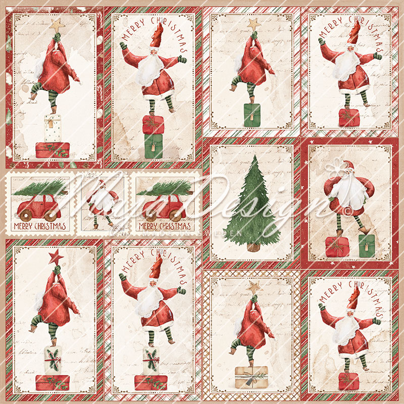 Scrapbooking-Papier Happy Christmas - Die Cuts 12''