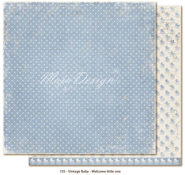 Scrapbooking-Papier Vintage Baby - Welcome little one 12''