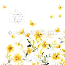 Design-Papier Aquarellblumen Gelb