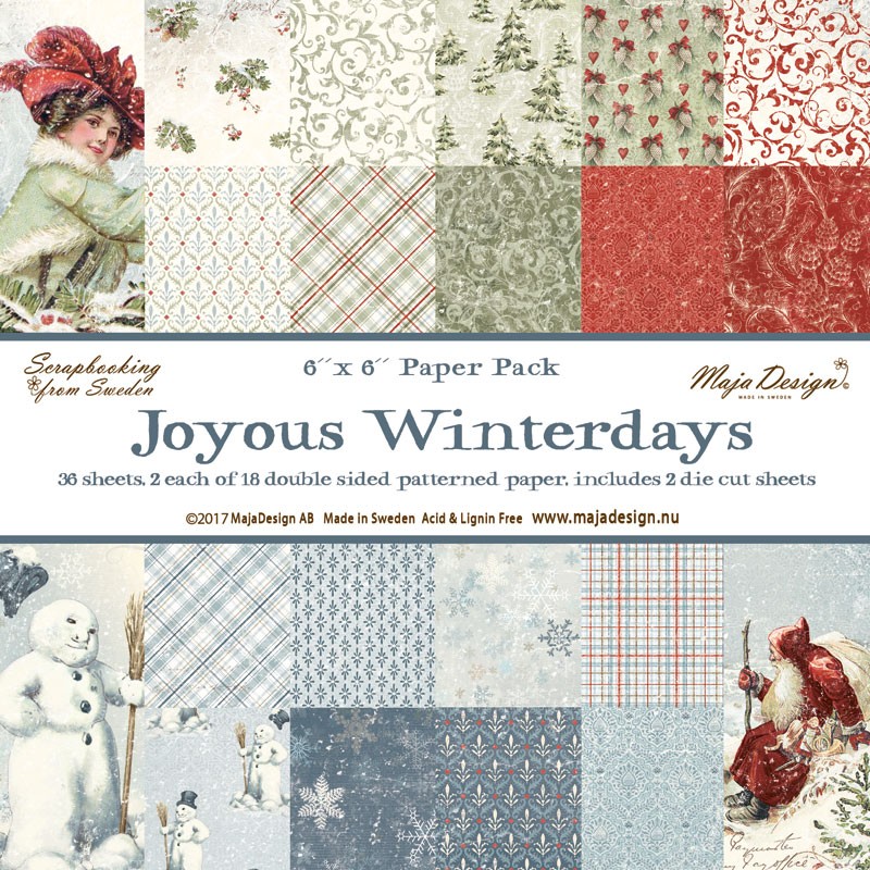 Scrapbooking-Block Joyous Winterdays 6 x 6"
