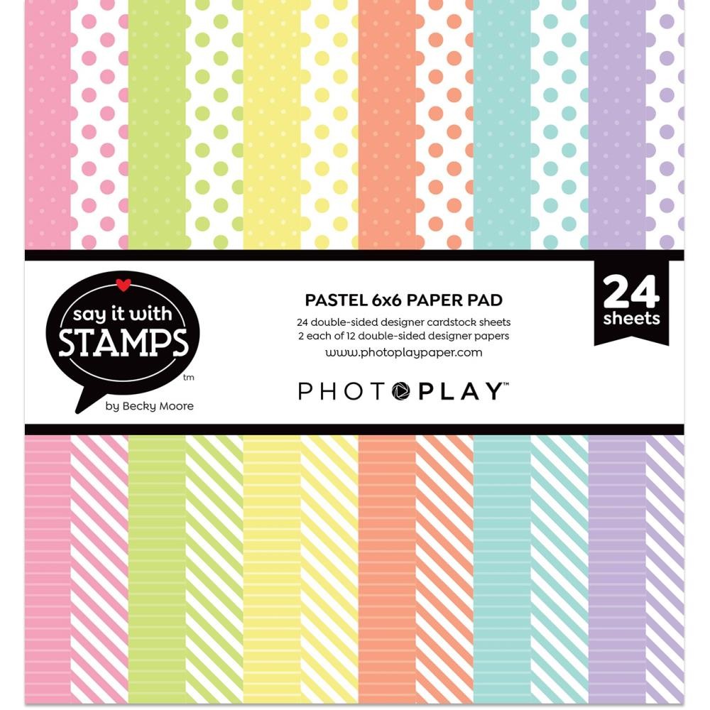 Block 6 x 6" Pastel Dots/Stripes
