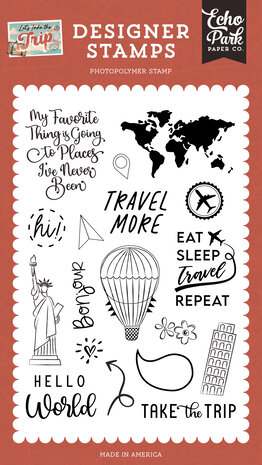 Clearstampset 'Let's Take the Trip /hello world