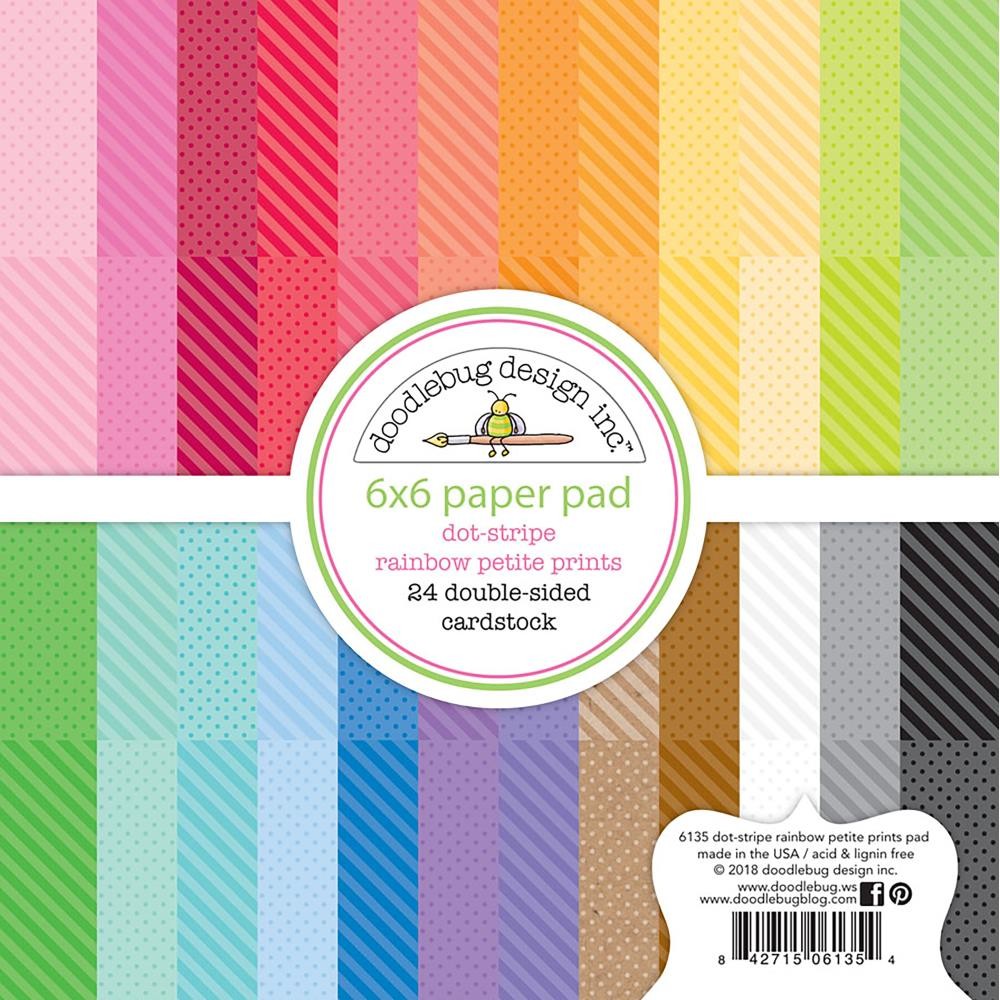 Scrapbooking-Block 6x6" Regenbogen Punkte Streifen (dot-stripe rainbow petite prints)