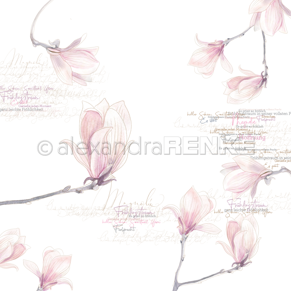 Design-Papier Magnolienblüten