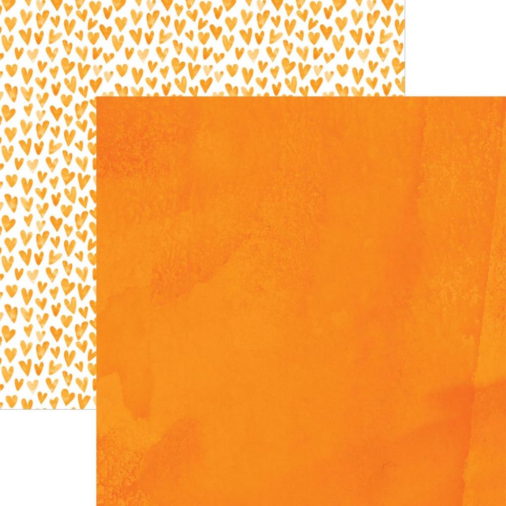 Scrapbooking-Papier 'Watercolor Hearts Orange'  