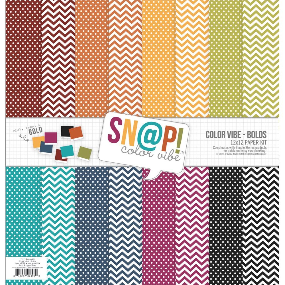 Paper Pack 12x12" Sn@p! Color Vibe Bolds