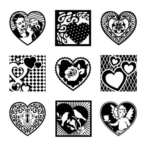 Clear Stamps Hearts Inchies Set