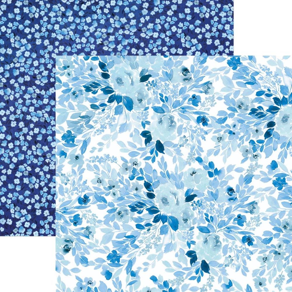 Scrapbooking-Papier 'Watercolor Floral Blue'